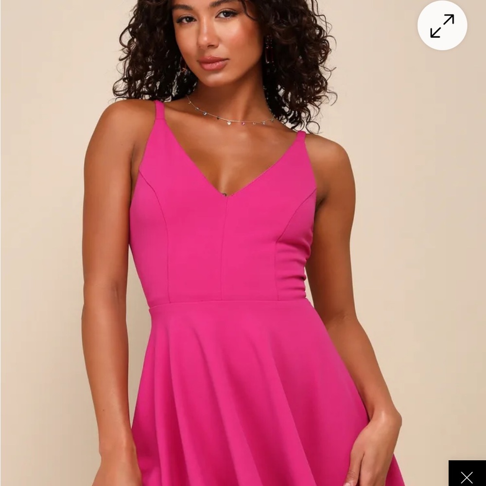 Lulu's Pink Fit and Flare Mini Dress